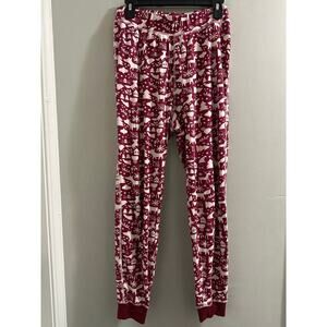 Pact Red and‎ white organic cotton PJ bottoms size Med